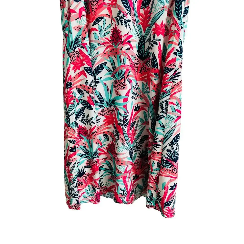 NEW Hatley Meghan Dress Pineapple Tropical Floral Sleeveless Trapeze Dress XS